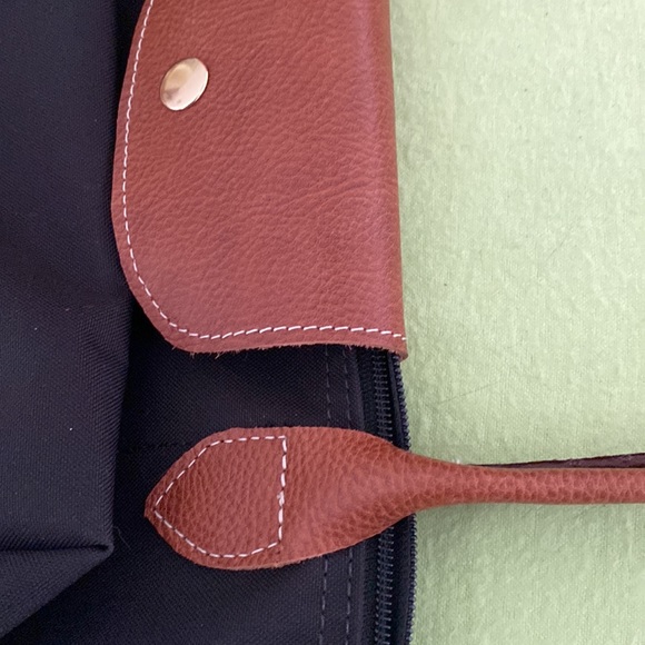 Designer inspired, nylon and genuine leather tote - Picture 15 of 15